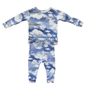 GAP Baby Blue and White Cloud Kids Pajama Set - 6-12 months